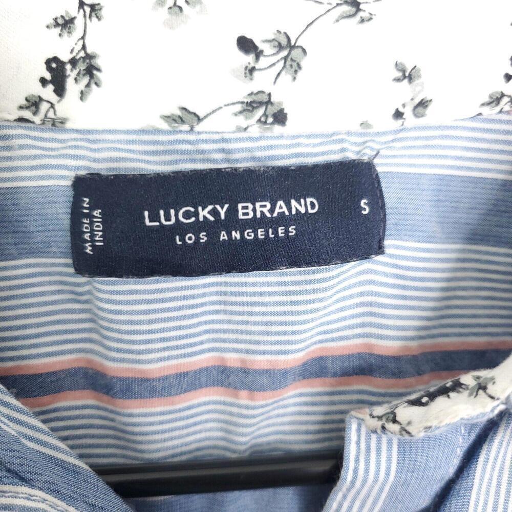 Lucky Brand Shirt Mens Small Button Down Striped Front Pocket Office Casual - Picture 5 of 9